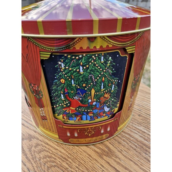The Nutcracker Wind-Up Musical Tin Carousel w/4 Windows and 6 Compartments w/Lid - Picture 6 of 13